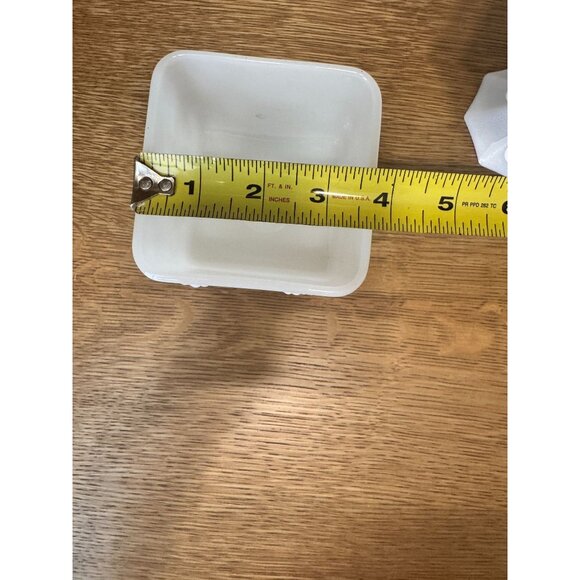 Vintage Milk Glass Covered Dish Pair With Grape Pattern By Anchor Hocking & Indi - Picture 14 of 16